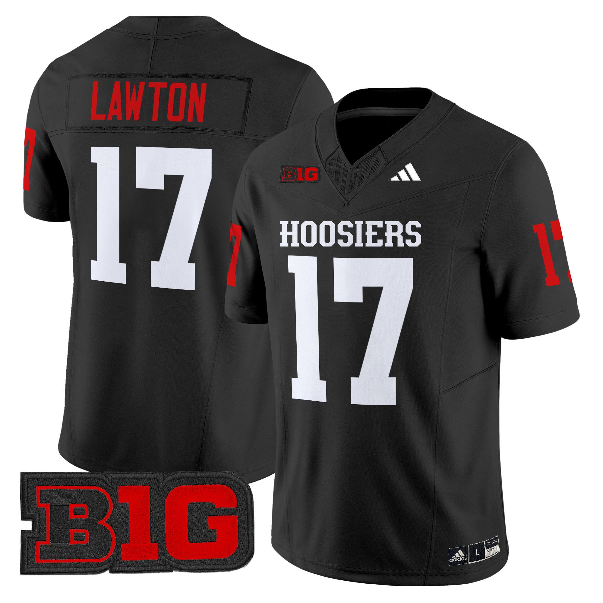 Men Indiana Hoosiers #17 Lawton Black 2024 Vapor Limited NCAA Jersey style 1->->NCAA Jersey